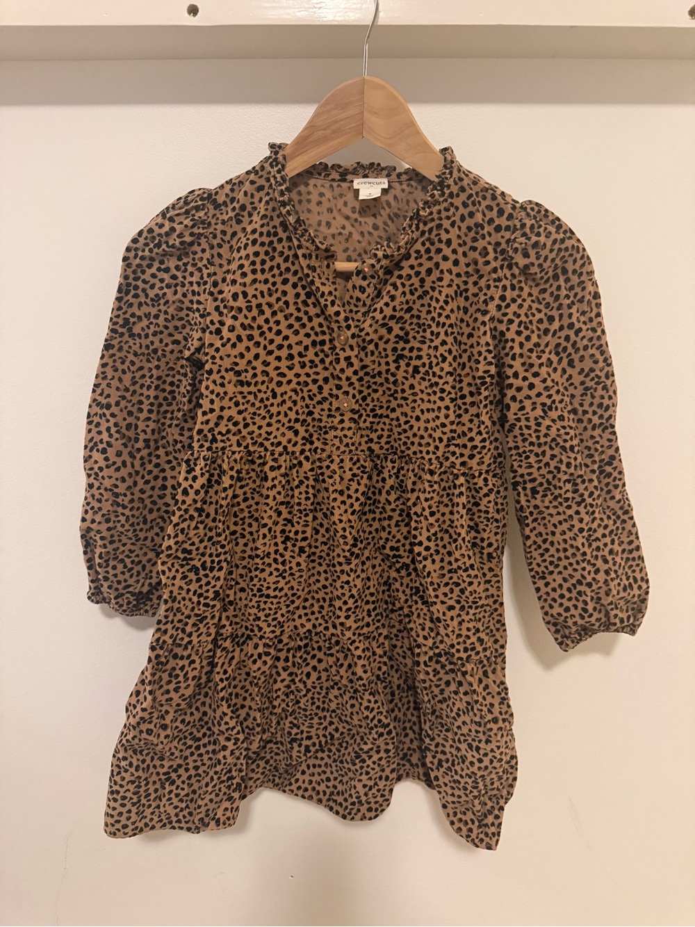 Crewcuts Leopard Print Brown Girls Coat Jacket